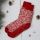Norweger Socke Wolle rot/natur 38–39