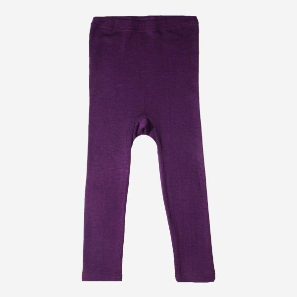 Kinder Leggings von Cosilana aus Wolle/Seide in pflaume