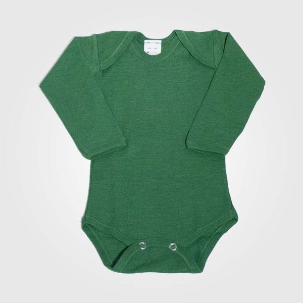 Baby Body von Hocosa aus Wolle/Seide in grün
