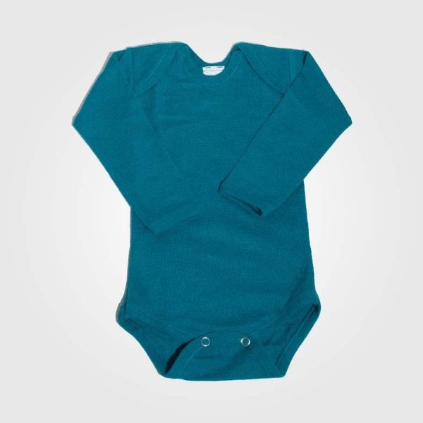 Baby Body von Hocosa aus Wolle/Seide in meerblau