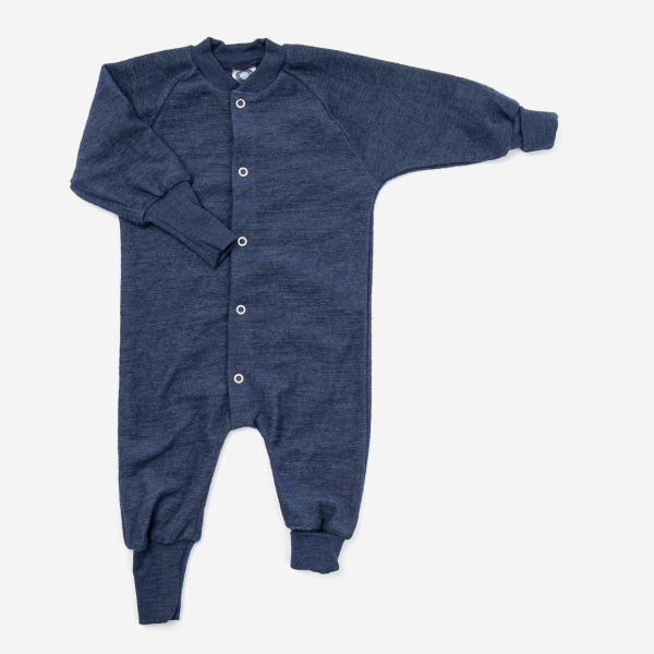 Schlafanzug aus Wollfrottee von Cosilana marineblau 2