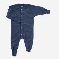 Schlafanzug aus Wollfrottee von Cosilana marineblau 2
