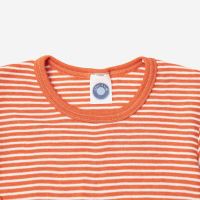 Unterhemd Ringel Wolle/Seide orange Ringel 116