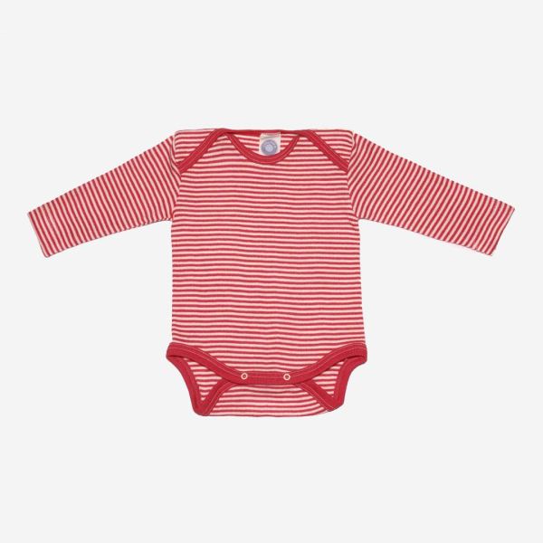 Baby Body von Cosilana aus Wolle/Seide in rot Ringel