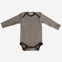 Baby Body von Cosilana aus Wolle/Seide in braun Ringel
