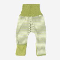Babyhose von Cosilana aus Wolle/Seide in Ringel grün 1