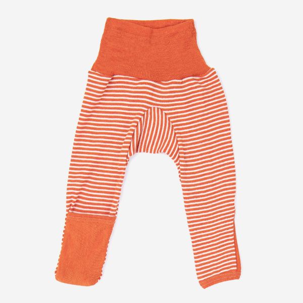 Babyhose von Cosilana aus Wolle/Seide in Ringel orange 1