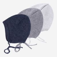 Babymütze gerauht Wolle marine melange 62/68