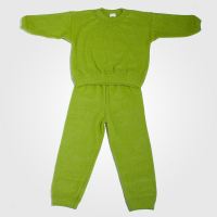 Kinder Schlafanzug 2-teilig von Cosilana aus Wollfrottee in grün 2