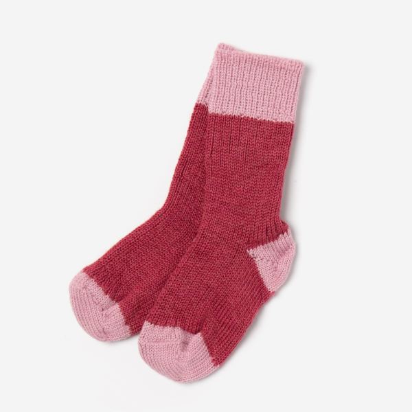 Kinder Socke Wolle rosa/pink 18–20