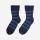 Kinder Socken von Hirsch aus Wolle in marine/jeans geringelt
