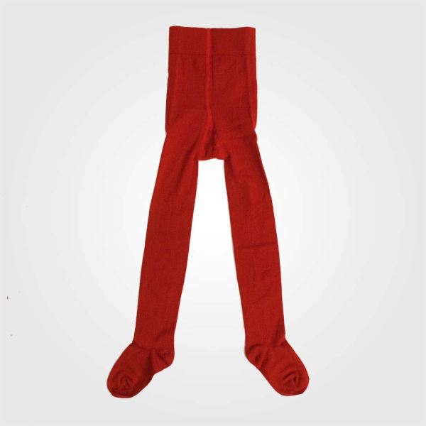 Strumpfhose Wolle/Baumwolle rot 116/122