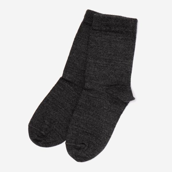 Socken Wolle/Baumwolle anthrazit 23-26