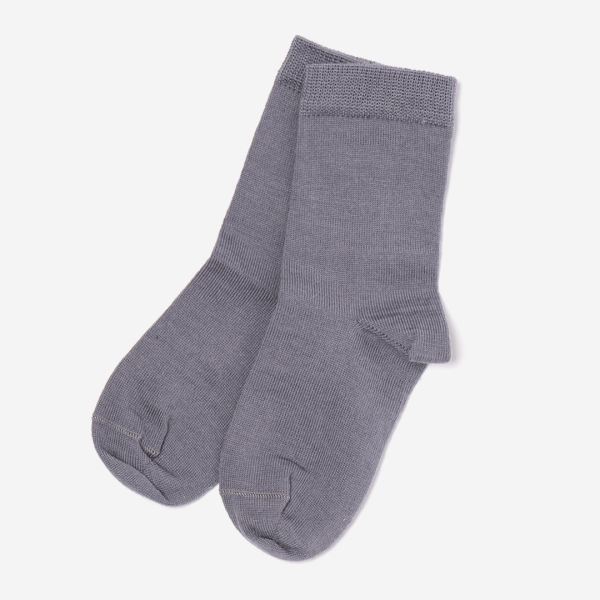 Socken Wolle/Baumwolle grau 19-22