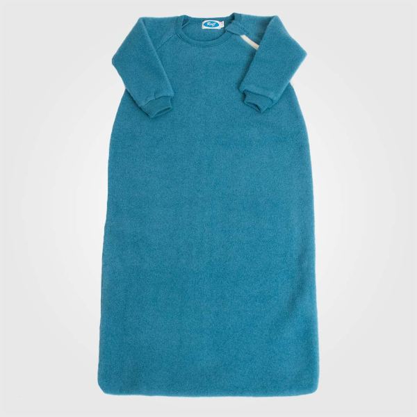Baby Schlafsack von Reiff aus Wollfleece mit Armen in pazifik 1