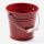 Metall Eimer mit Holzgriff rot