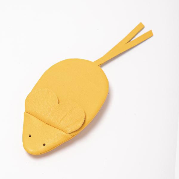 Portemonnaie Maus von Papoutsi aus Leder gelb