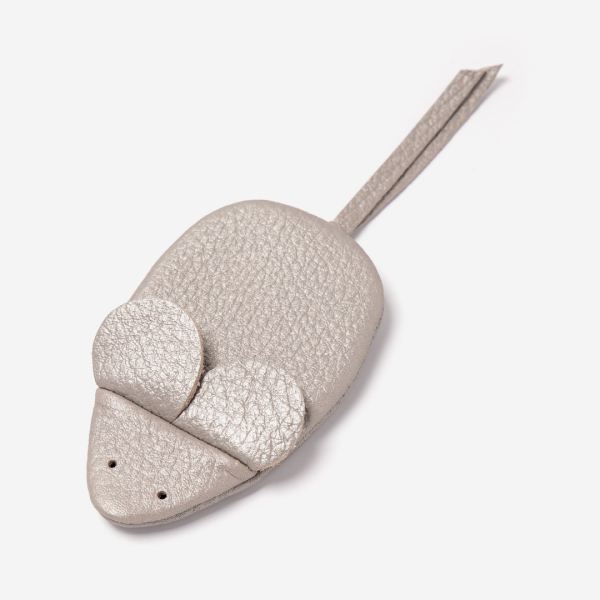 Portemonnaie Maus von Papoutsi aus Leder matt silber
