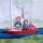 Segelschiff Holz rot