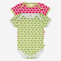 Baby Body kurzarm von Loud and Proud aus Bio-Baumwolle mit Wale-Print