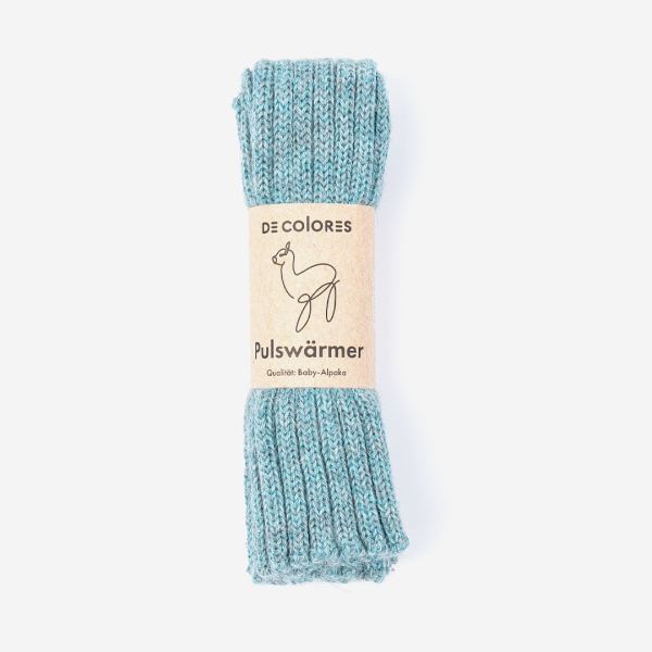Pulswärmer/Kinderstulpe von De Colores aus Baby-Alpaka lindgrün meliert