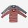 Kinder Unterhemd Streifen Wolle rot melange/natur 116