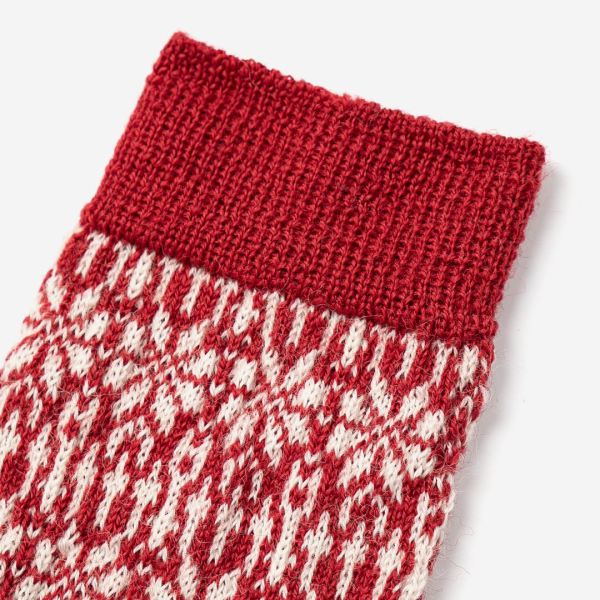 Kinder Socke Norweger Feinstrick von Hirsch rot