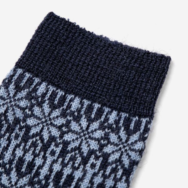 Kinder Socke Norweger Feinstrick von Hirsch rot detail