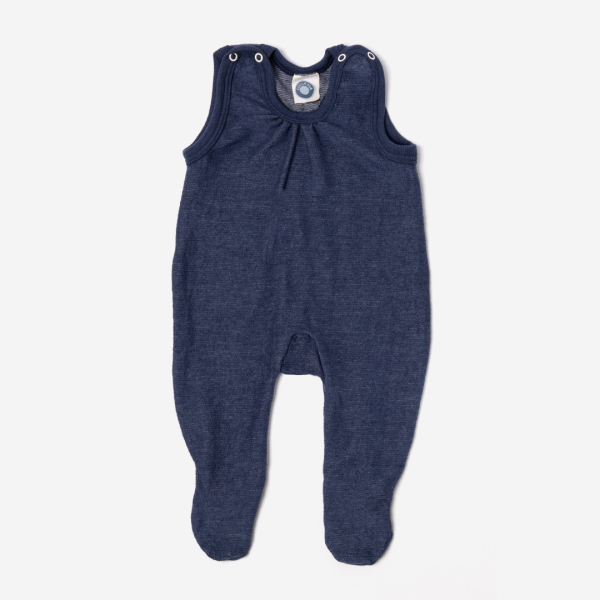 Baby Strampler Wollfrottee marineblau 74