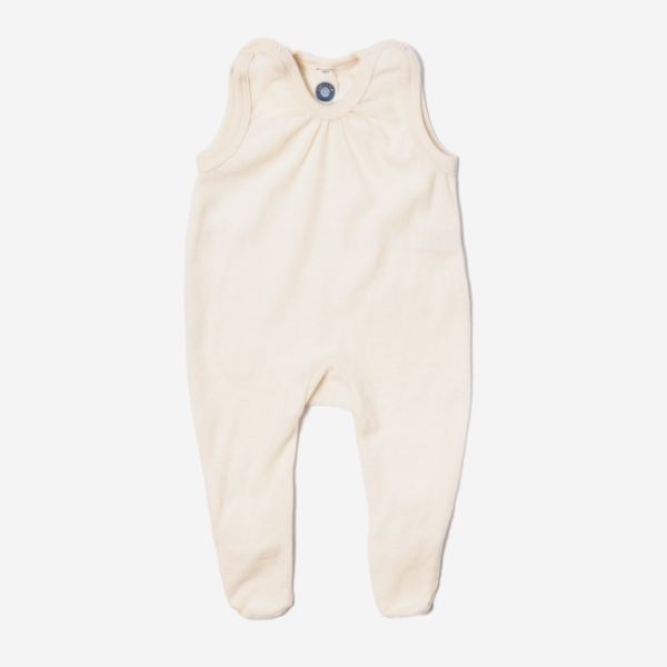Baby Strampler Wollfrottee natur 56