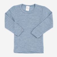 Langarm Shirt Wolle/Seide von Hocosa in jeansblau