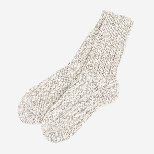 Dicke Wollsocke von Hirsch in grau meliert