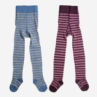 Kinderstrumpfhose von Grödo aus Bio-Baumwolle und Wolle Ringel