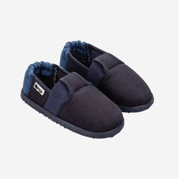 Hausschuhe Klette von Nanga aus Bio-Baumwolle in dunkelblau