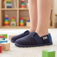 Hausschuh Klette Baumwolle Dunkelblau 5