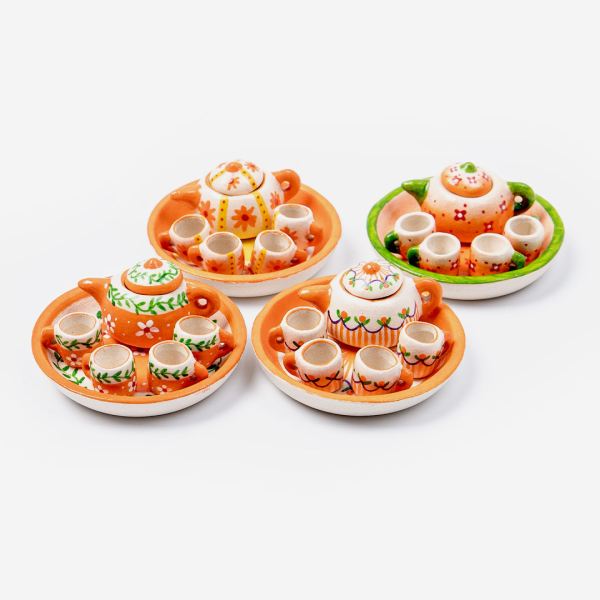 Puppenstuben Teeservice orange