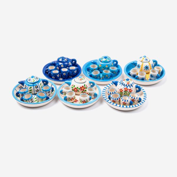 Puppenstuben Teeservice blau
