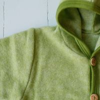 Jacke Wolle/Baumwolle-Fleece lindgrün melange 98/104