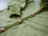Jacke Wolle/Baumwolle-Fleece lindgrün melange 98/104