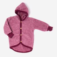 Jacke Wolle/Baumwolle-Fleece beere melange 74/80