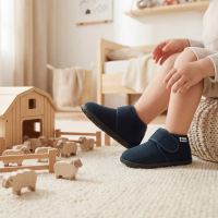 Klett-Hausschuhe LUNA von Nanga aus Bio-Baumwolle in dunkelblau 4