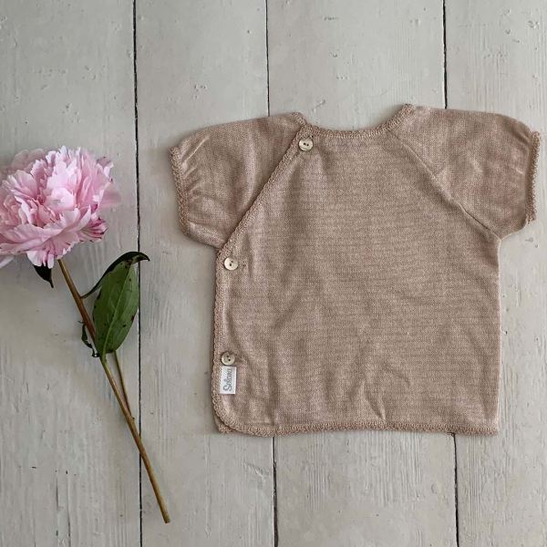 Schlüttli kurzarm Baumwolle/Seide beige 68