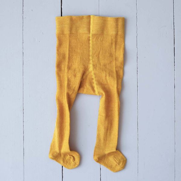 Babystrumpfhose Wolle/Baumwolle messinggelb 02