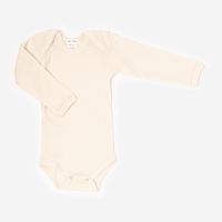 Baby Body langarm von Hocosa aus Wolle in natur weiss 1