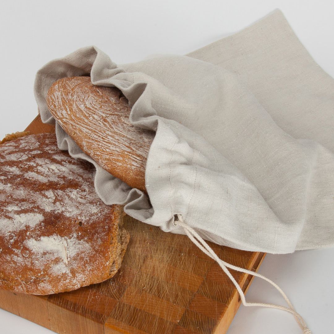 2 Stück Leinen Brotbeutel 45,2x30 Cm - Wiederverwendbar & Waschbar