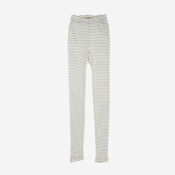 Baby und Kinder Leggings von Joha aus Wolle/Seide in Ringel grün, Größe 110