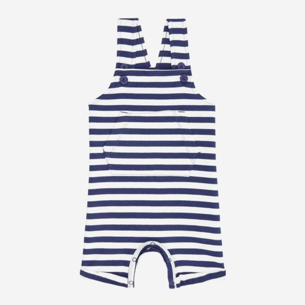 Baby Latzshorts FABIO von Sense Organics aus Bio Baumwolle in Ringel navy