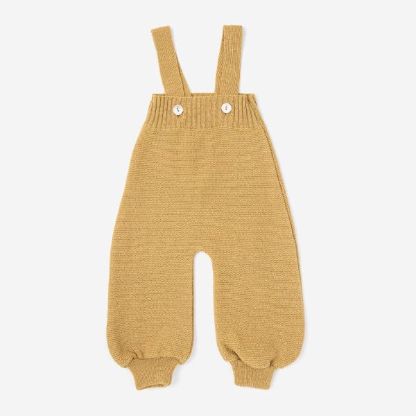 Baby Salopette Trägerhose von Selana aus Merinowolle in gold 1