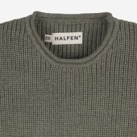 Kinder Grobstrick Pullunder von Halfen aus Merinowolle in olive 2