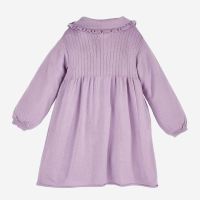 Weites Strickkleid von Halfen aus Merinowolle in flieder...